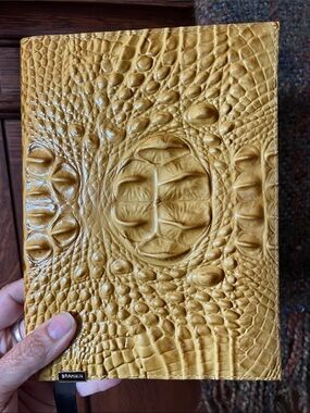 BRAHMIN Yellow Embossed Croc Journal NWT